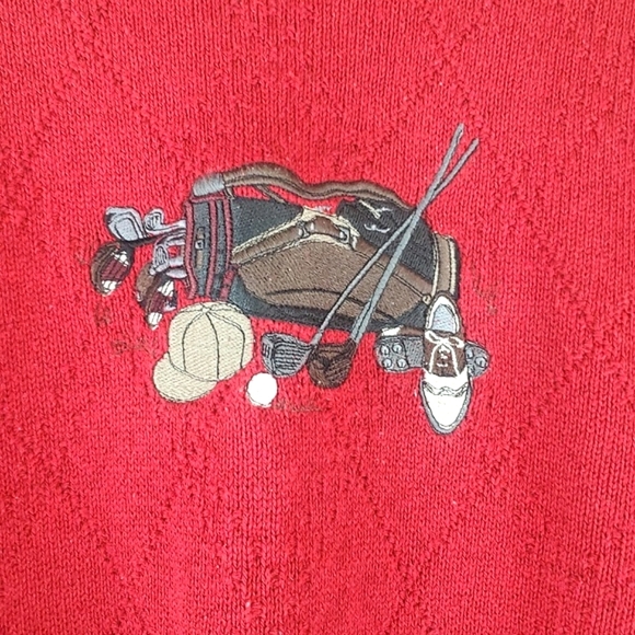 Vintage Pinnacle Golf Embroidered Red Sweater - Picture 2 of 5